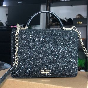 Kate spade black glitter crossbody